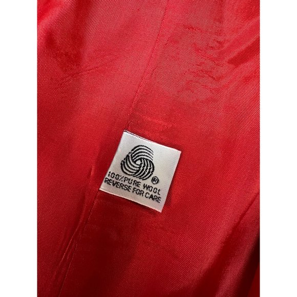 Andre' Barreau women's blazer Button Front Collared Red 100% Pure Wool Size 4 - Picture 4 of 14